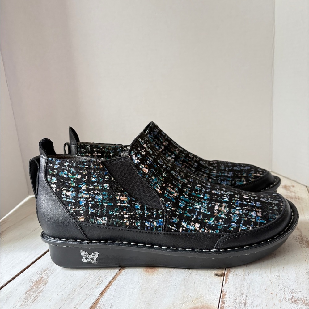 Alegria tweed Nell slip-on ankle boot leather comfort shoe PG Lite sz 41 EUC - Picture 5 of 13